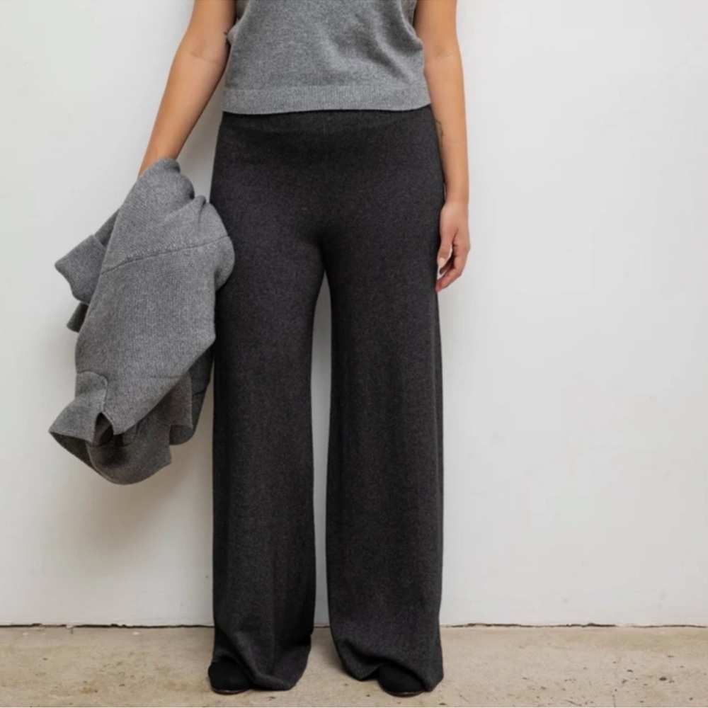 Leset Pants Zoe Cashmere Wool Wide Leg Lounge Trousers Sz XL - Picture 8 of 14